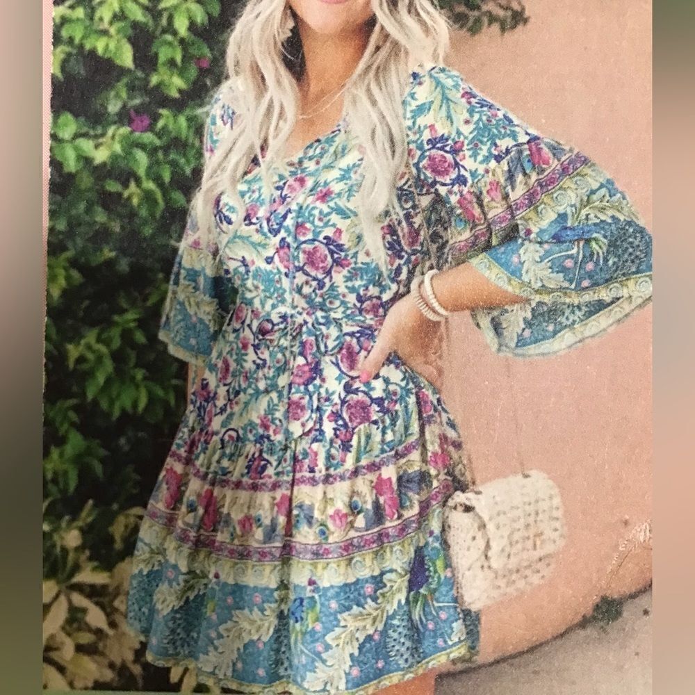 Ethan n Joy Mini Dress The Palm Beach Collection Floral Mini New Size Medium